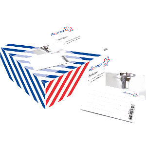 бейдж 90*56мм, горизонтальный, пластик 200мкм, клипса+булавка,  4010500 /attomex