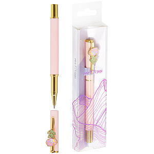 ручка flower, 1.0мм, пластик.уп.  синяя ms_94185 /meshu