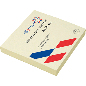 бумага самоклеящаяся 76*76 80л желтая 2010701 /attomex изображение бумага самоклеящаяся 76*76 80л желтая 2010701 /attomex