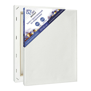 холст грунтованный 20*30см на подрамнике, хлопок 100%, 380г/м2, среднеезерно,  af13-081/артформат