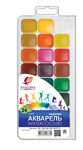 акварель 24цв. классика, пластик.коробка, 19с1294-08 /луч