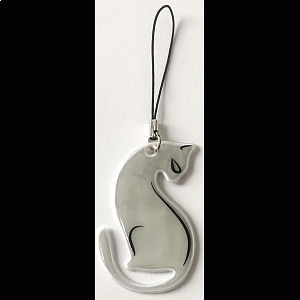 брелок виниловый светоотражающий   кот 40*60мм 9082007  /devente