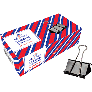 зажим для бумаг 32мм на 140л, черный 4131303 /attomex