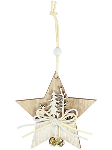 подвеска украшение волшебная звезда дерево 9см ну-3886 /miland изображение подвеска украшение волшебная звезда дерево 9см ну-3886 /miland