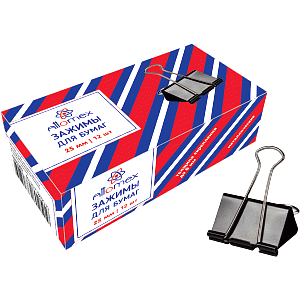 зажим для бумаг 25мм на 100л, черный 4131302 /attomex