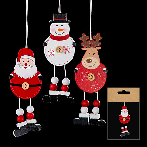 подвеска украшение новогодний друг деревянный 12см ассорти 3 вида 53593 /ек изображение подвеска украшение новогодний друг деревянный 12см ассорти 3 вида 53593 /ек