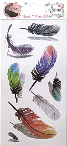 тату-наклейки 3d перышки цветные, 90*18см т21483 /lukky