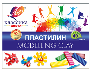 пластилин 40цв. + стек классика 30с1922-08  /луч