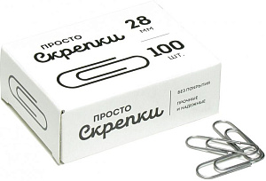 скрепки 28мм 100шт. овальные с28-100 4135501 4135348 /globus, attomex