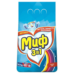 стиральный порошок автомат 2кг свежий цвет /миф