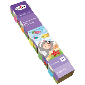 краски пальчиковые 5цв*50мл, малыш 180120216 /гамма