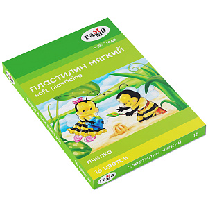 пластилин 16цв. + стек 240г пчелка воск. к/уп 280030н /гамма изображение пластилин 16цв. + стек 240г пчелка воск. к/уп 280030н /гамма