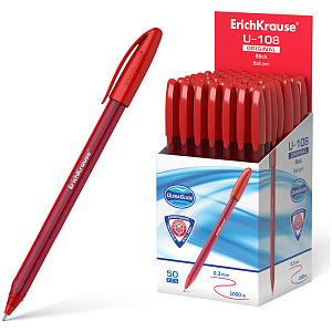 ручка 1,0 ultra glide technology u-108 красная 32536 47597 /ek