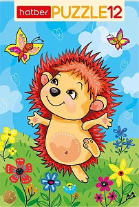 пазлы в рамке ежик на полянке 300*200 12п34_28354 /hatber