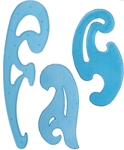 набор из 3 лекал 25, 17, 12 см лк01, лк02 /стамм