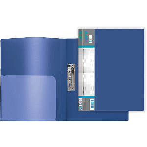 папка с коротким зажимом  0.7мм  + карман,  фактура "песок" непрозрачная  cиняя 3110707 /devente