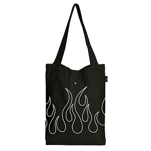 сумка-шоппер fire flames 38*44*6см черная с принтом, хлопок, lxspct-ff /lorex