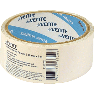 клейкая лента 38мм*5м двухсторонняя на полипропиленовой основе 90мкм 4163701 /devente