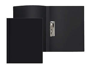 папка с корот.зажимом 0.7мм + карман,  фактура "песок" непрозрачная черная 3110708 /dev