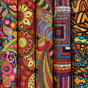 бумага упаковочная 70*100см ethnic-1, 70г/м2 ассорти 5диз., 591591 /золотаясказка фото