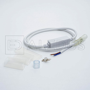 комплект подключения для дюралайта aledus 1.5а, 1 м, белый, без вилки