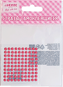 стразы декоративные самоклеящиеся. акрил, dots 4мм на карточке 60*60мм пурпурные  8002177 /deventе