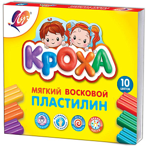 пластилин 10цв. 165г кроха мягкий 12с875-08 /луч