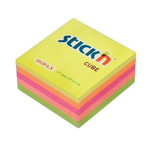 бумага самоклеящаяся 76*76 400л 5 цветов неон 21012 /hopax изображение бумага самоклеящаяся 76*76 400л 5 цветов неон 21012 /hopax