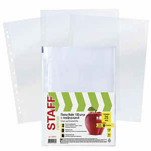 мультифора  а4 25мкм эконом,   гладкая (кратно 100шт.) 224814 /staff