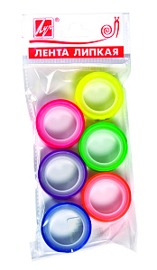 клейкая лента 6шт 12мм*5м цветная флуоресцентная, цвет ассорти 21с1398-08 /луч