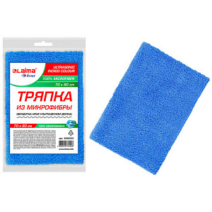 тряпка для мытья пола, микрофибра, 70*80см 220г/м2, ultrasonic indigo, синяя, 608220 /laima