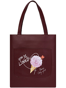 сумка-шоппер на молнии 34*34 love, исккожа, внешний+внутренний карман, см-0723 /пп