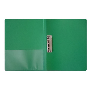 папка с коротким зажимом 0.7мм + торцевойкарман + внутреннийкарман зеленая pz07cgreen /бюрократ