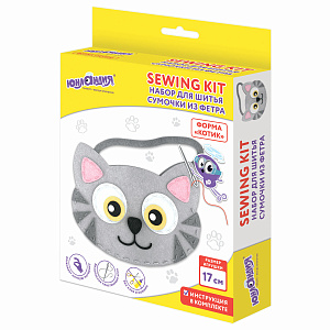 набор для шитья сумочки из фетра котик, 664496 /юнландия