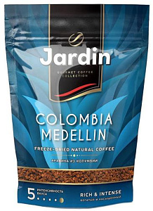 кофе растворимый jardin (жардин) colombia medellin, сублим., 150г, мягкая упак., ш/к 10149 изображение кофе растворимый jardin (жардин) colombia medellin, сублим., 150г, мягкая упак., ш/к 10149