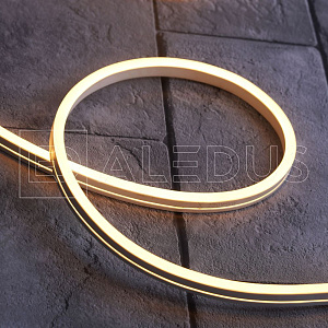 гибкий неон aledus 08х16 мм, бухта 10 м, теплый белый, односторонний