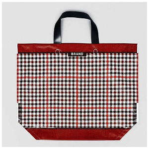сумка-пакет хозяйств. 50*40см клетка (160мкм), красно-коричн. 