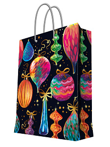 нг пакет бумажный 33*45,7*10,2 новогодние шары, ламинация, 140г/м 93136fe /феникс-презент